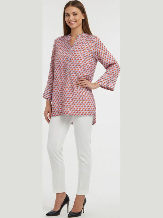 Long Sleeve Women's Shirt Red Blue