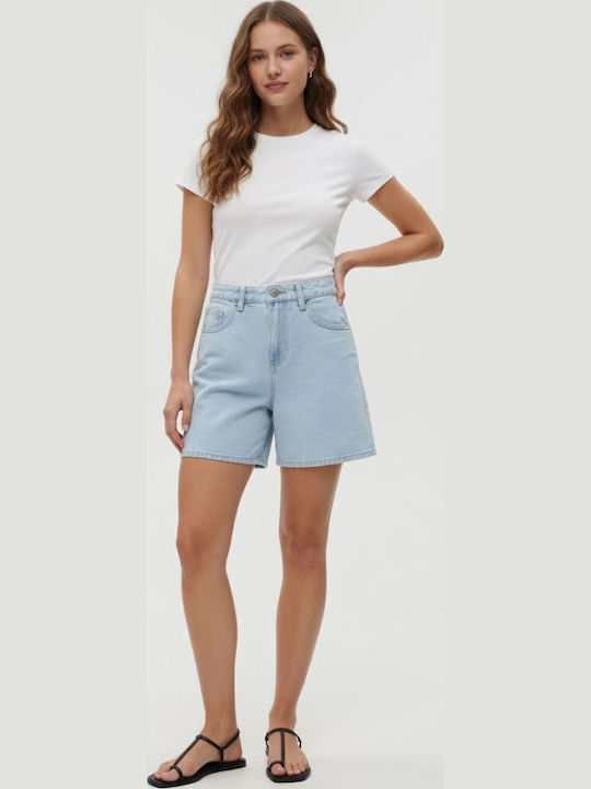 Γυναικείο Τζιν Σορτς Light Blue Bleached Denim