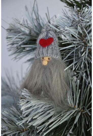Longbearded Gray Santa Claus Pendant Gray Silver