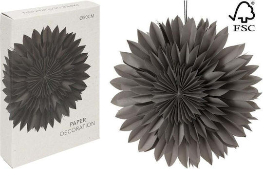 Decorative Hanging Paper Star 3d 50cm Gray Gray Silver