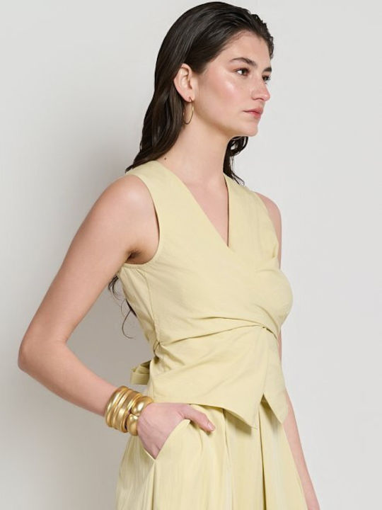 Set With High Waist Midi Skirt Yellow