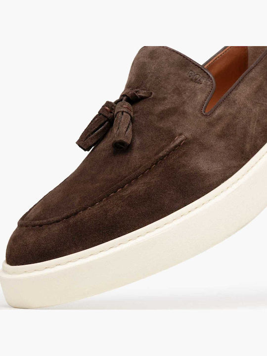 Boss Shoes Suede Herren Mokassins in Braun Farbe Boss Shoes Suede Herren Mokassins in Braun Farbe