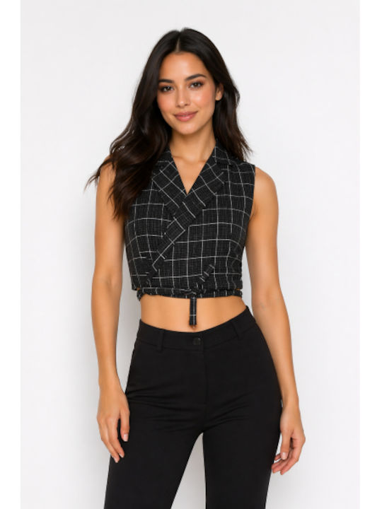 Black Women's Vest SL-24251NS-26VE-Black