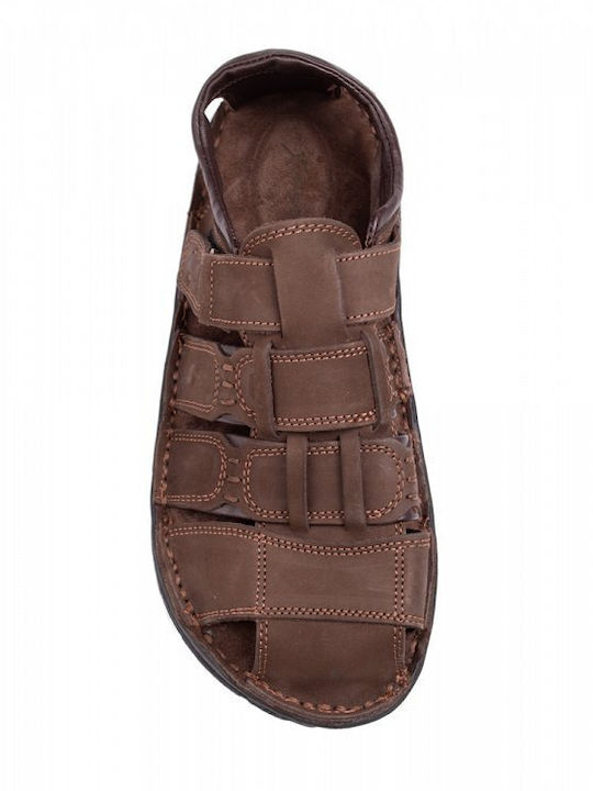 Leder Herrensandalen in Braun Farbe