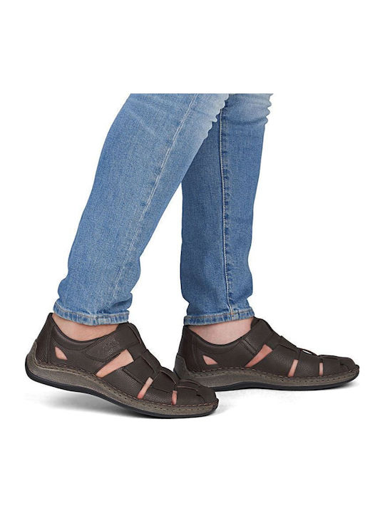 Leather Men's Sandals in Brown Colour