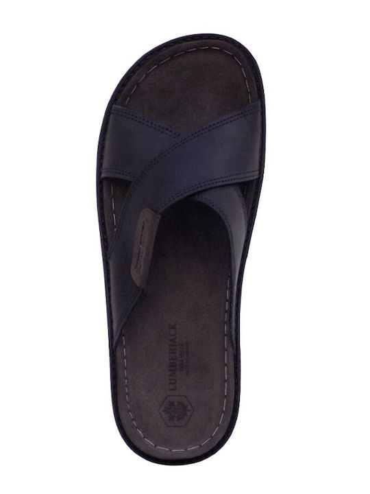 Leder Herrensandalen in Schwarz Farbe