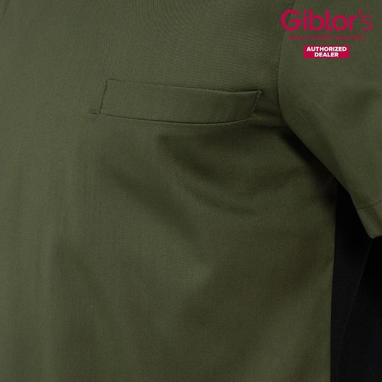 Giblor's Σακάκι Σεφ Χακί με Κοντό Μανίκι
