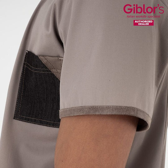 Giblor's Chef Coat 100% Cotton Beige with Short Sleeve