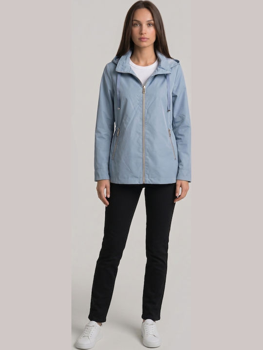 Jachetă Damă Parka pentru Primăvară/Toamnă Bleu