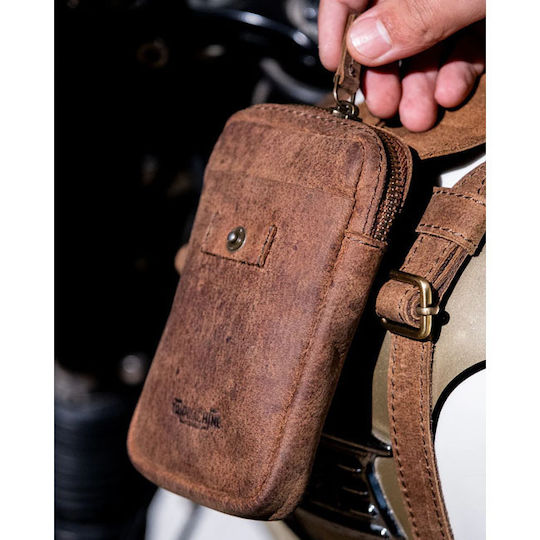 Tripmachine Leather Motorcycle Tank Straps Side Mount Triumph Bonneville Brown Tank Strap Right Side Fuel Inlet Tobacco