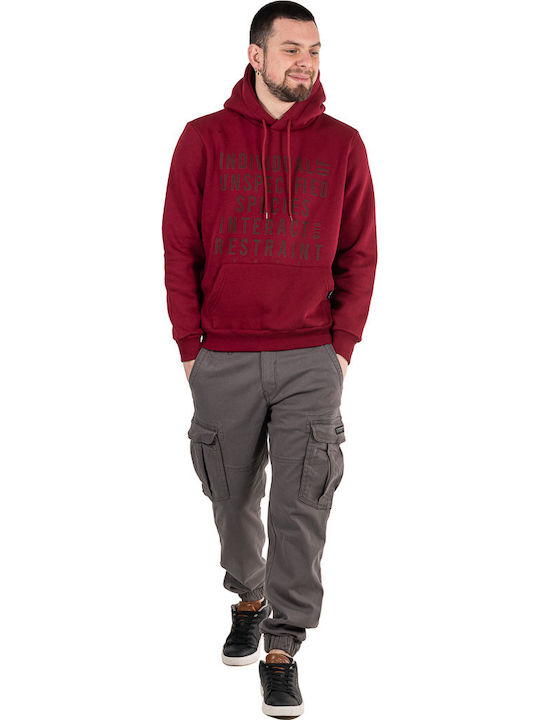 Sweatshirt with Hood Burgundy