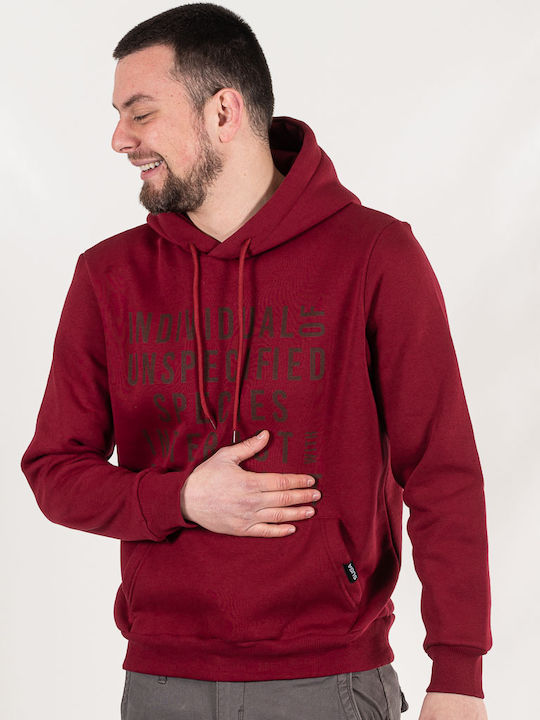 Sweatshirt with Hood Burgundy