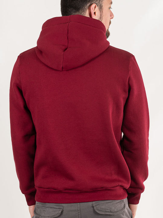 Sweatshirt with Hood Burgundy