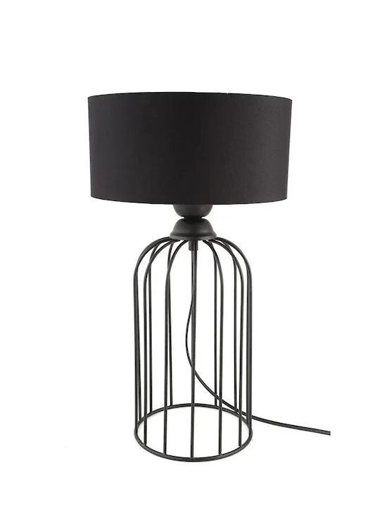 Stewehome Μαύρη Επιτραπέζια Λάμπα Μαύρο Καπέλο 45x26 Cm
