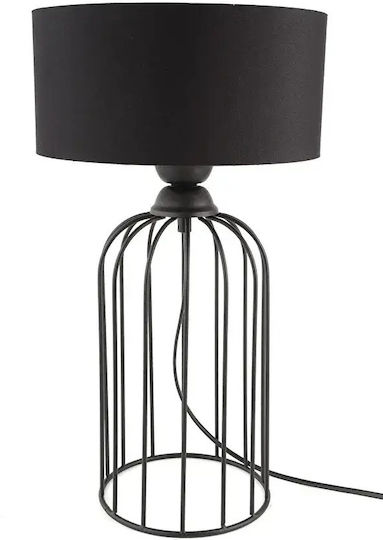 Stewehome Μαύρη Επιτραπέζια Λάμπα Μαύρο Καπέλο 45x26 Cm