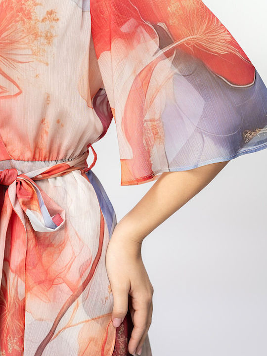 Mandy Rochie Midi De Seară Drapată Wrap-Around Roșie
