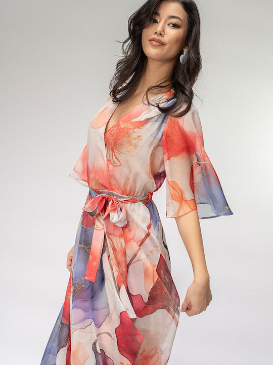 Mandy Rochie Midi De Seară Drapată Wrap-Around Roșie
