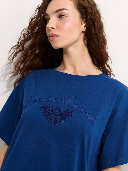 Summer Mini T-Shirt Dress Ink Blue