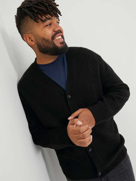 Men's Knitted Cardigan with Buttons Black
