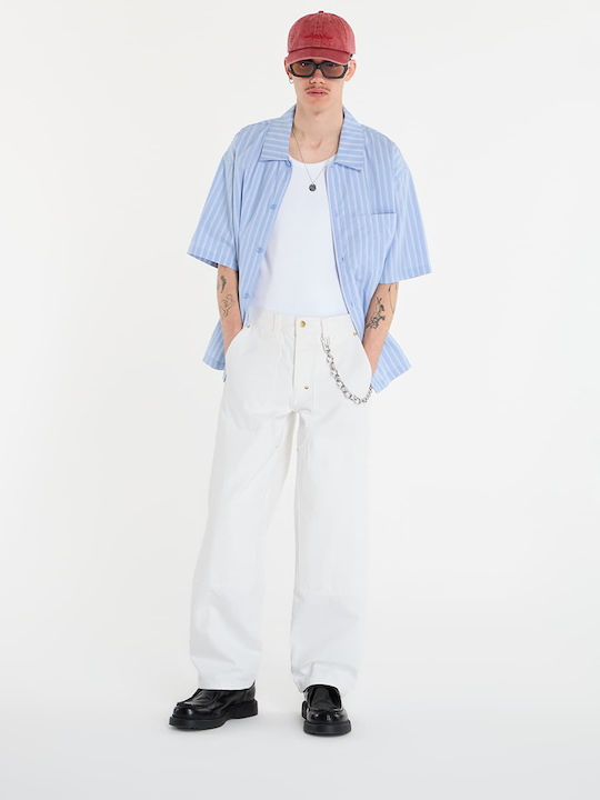 Selvedge Double Knee Men's Jeans Pants White