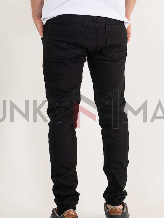Men's Elastic Jeans Pants with Skinny Fit Black
