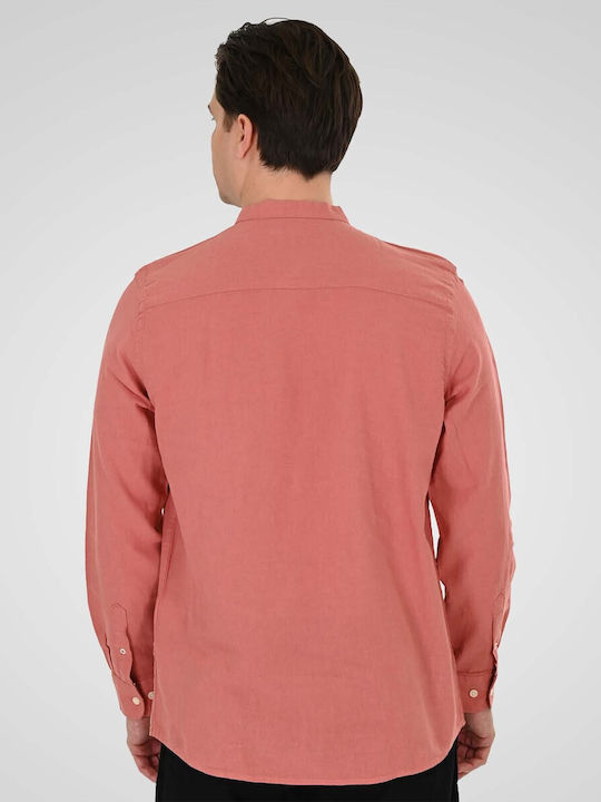 Long Sleeve Linen Shirt Dusty Coral