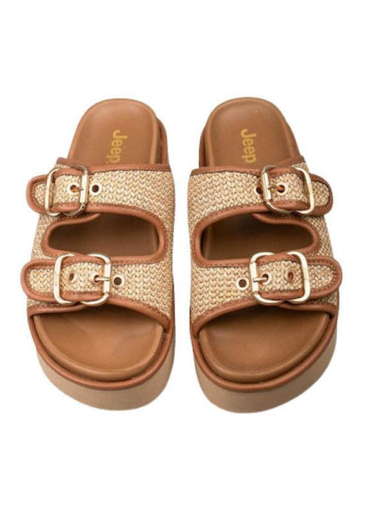 Дамски Сандали Flatforms Тютюнев