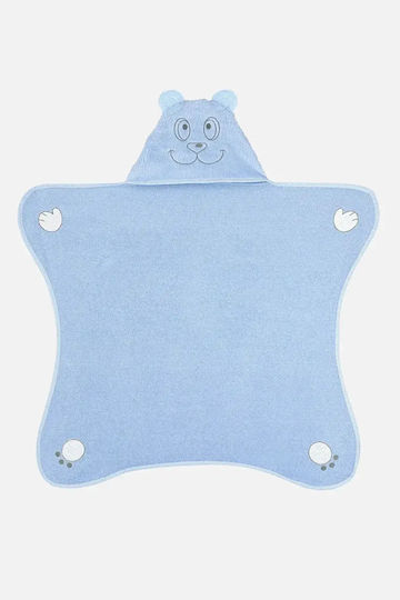 SteweHome Baby Bademantel Kapuzen Blau 0–18 Monate