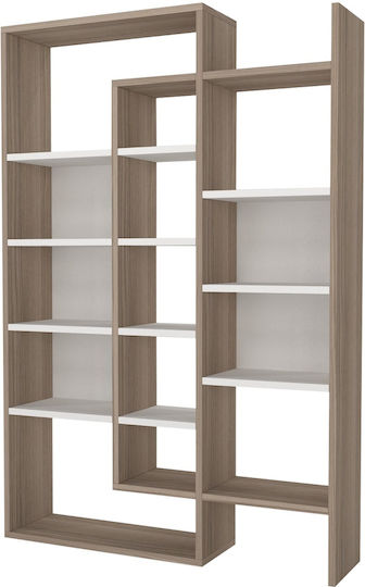 Geo Space Bookcase White-Brown 94.2x22x139.5 cm