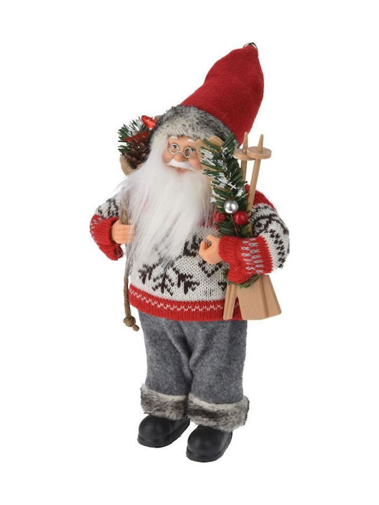 Illuminated Decorative Red Plastic Christmas Santa 30cm