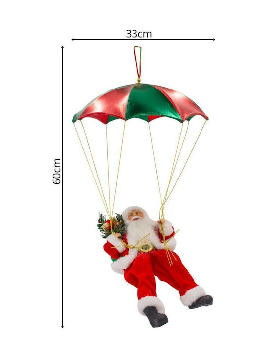 Moș Crăciun Iluminat Roșu Din Plastic 60 cm