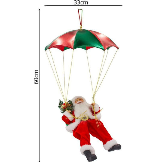 Moș Crăciun Iluminat Roșu Din Plastic 60 cm