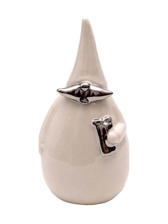 Decorative White Ceramic Christmas Santa 16x8x6cm