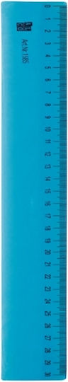 Alco Flexibles Kunststoff Lineal 30cm Alco Durchsichtiges Blau