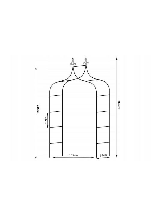 Αψίδα Κήπου από Μέταλλο 135x38x245cm Μπρούτζινη
