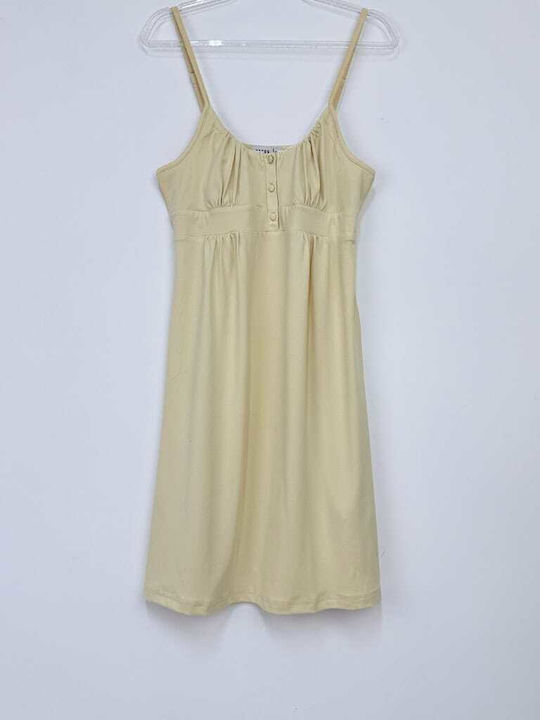 Tress Sommer Damen Bademantel mit Nachthemd Vanille