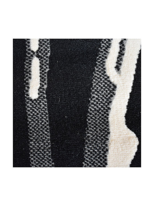 Frieze Floral Rug Rectangular Black Cream 120x170cm