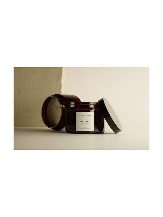 Lumânare Aromatică Vegetală Soft Cotton Cu Capac 360gr Serene Olphactory