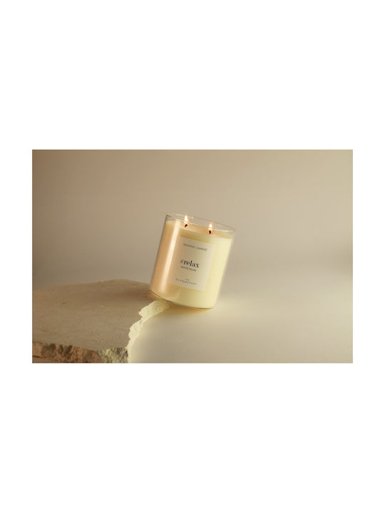 White Musk Herbal Aromatic Candle With Lid 790gr Relax Olphactor