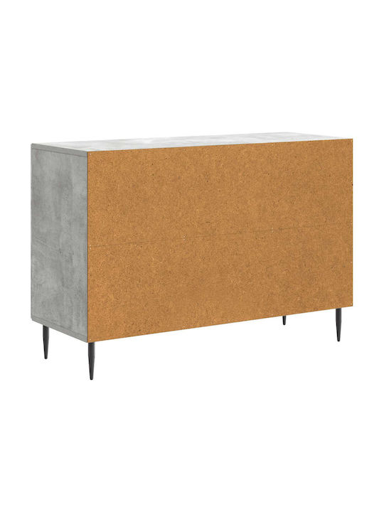Wooden Sideboard with Drawers Concrete Gray 89x34.5x60cm