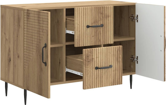 Holzsideboard mit Schubladen Eiche 89x34,5x60cm