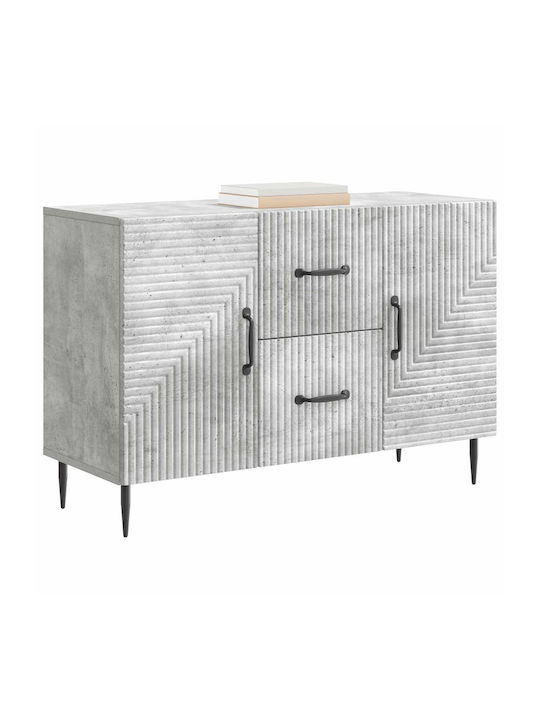 Wooden Sideboard with Drawers Concrete Gray 89x34.5x60cm
