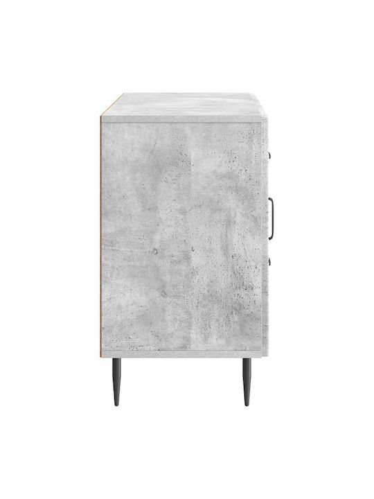 Wooden Sideboard with Drawers Concrete Gray 89x34.5x60cm