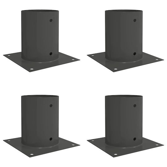vidaXL Post Support for Garden Fence Made of Metal 18x18x15cm 4 Pieces