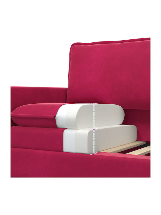 Sessel Samt Rotes 76x81x87.5cm