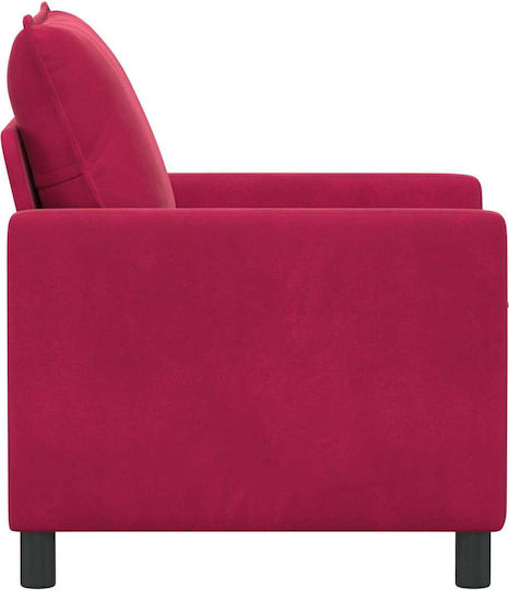 Sessel Samt Rotes 76x81x87.5cm