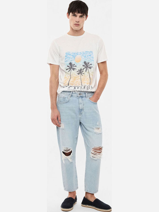 Pantalon De Blugi Cropped Albastru