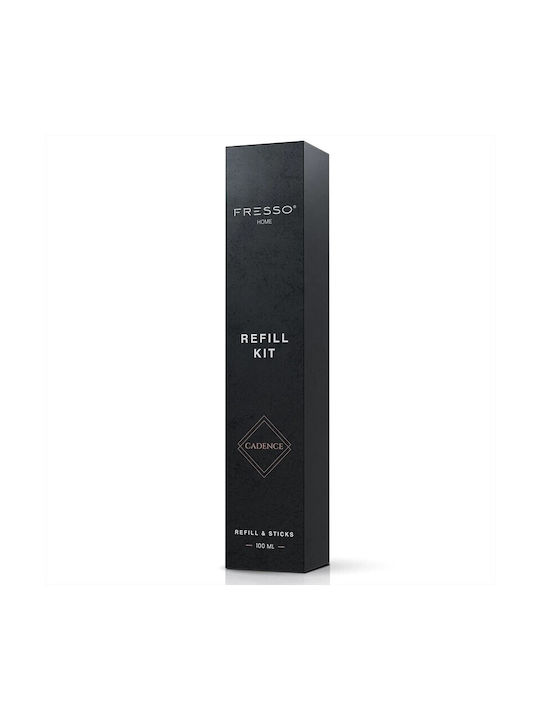 Fresso Nachfüllset Parfüm Cadence 100 Ml Premium Home Refill Kit 6 Schwarze Sticks Fiberglas Raumduft Reed Diffusor 1 Stück 390037/fre