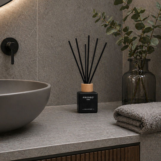 Fresso Αρωματικό Χώρου Στικ Amora 100 Ml Premium Home Reed Diffuser Flowscent Μαύρο Γυάλινο Μπουκάλι Μαύρα Στικ Fiberglass 1 Τεμ 390013/fre Fresso 5905979390013
