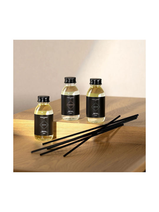Fresso Nachfüllset Parfüm Cadence 100 Ml Premium Home Refill Kit 6 Schwarze Sticks Fiberglas Raumduft Reed Diffusor 1 Stück 390037/fre